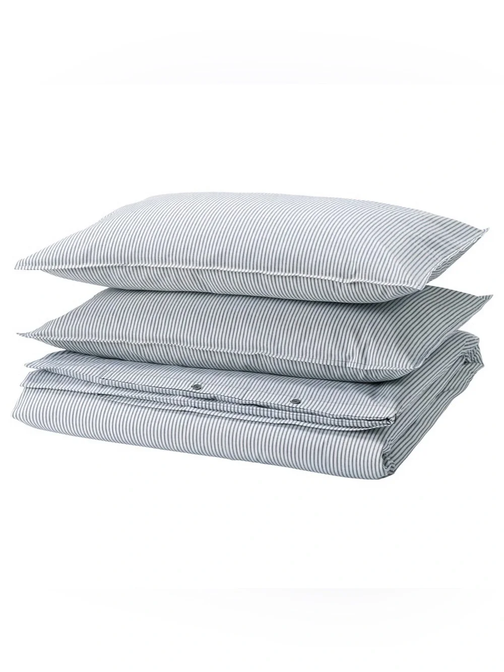Blue and White Striped Cotton Duvet Cover Set